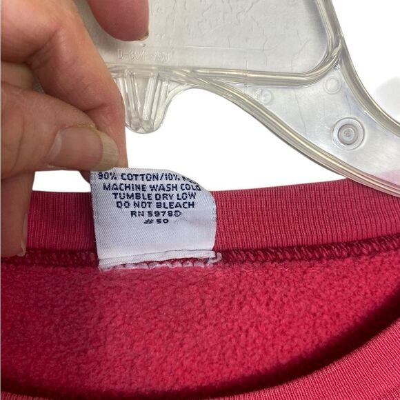 Vtg Guess Sweatershirt OSFA Large oversized relaxed fit Pink embroidered - Picture 4 of 4